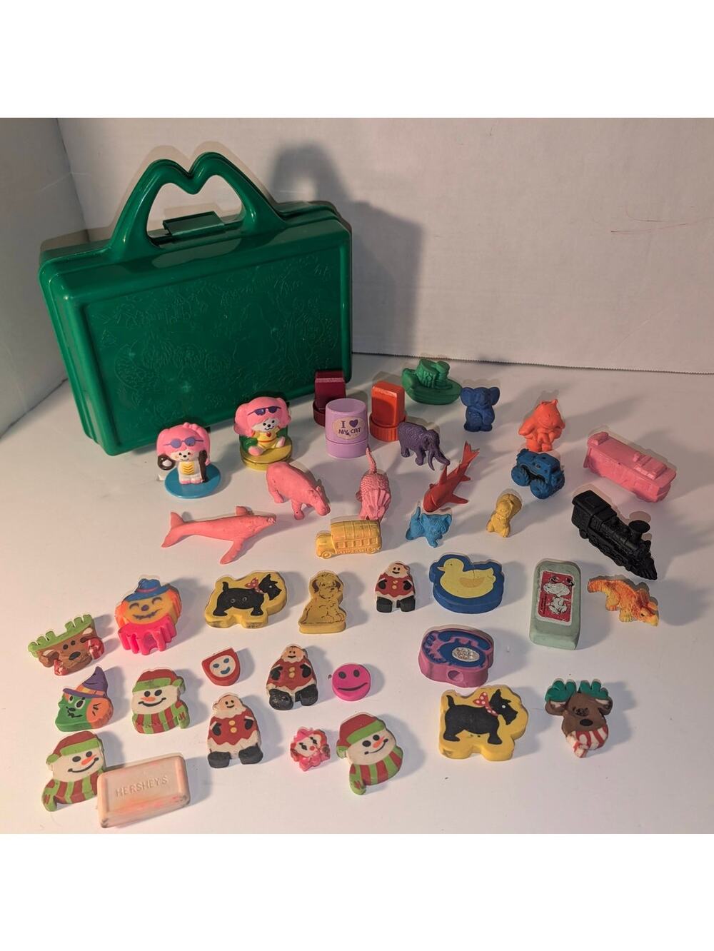 Vintage 1980's 90's Pencil Erasers, Toppers, Stamps Diener Hallmark